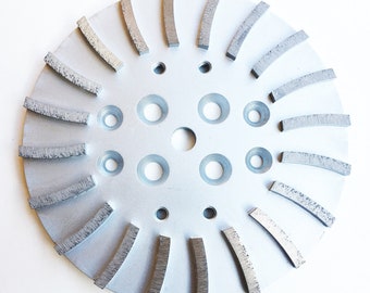 Discos de cabezal de pulido de hormigón Pro de 10", paquete de 2, para amoladoras de piso Edco, Husqvana, MK, Blastrac y Diamond Products - 20 segmentos turbo, calidad premium