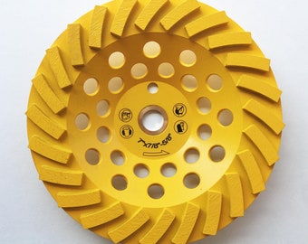 2PK 7” Turbo Segments EDCO Diamond Grinding Cup Wheel w/PIN HOLE- Premium Grade, Quality Guaranteed