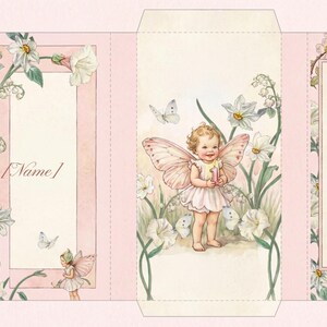 Fairy Foldable Treat Box, Editable Canva Party Favor, Personalized Name (Instant Download) image 2