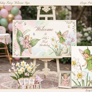 Sprookjesachtig welkomstbord, bewerkbare verjaardagsfeestdecoratie (digitale download) afbeelding 2