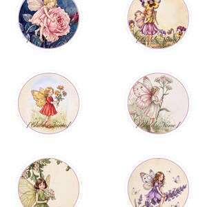 Editable Fairy Favor Tags, First Birthday Round Gift Tags (Instant Download) image 2