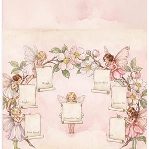 Tableau d'étapes pour le premier anniversaire sur le thème des fées, modèle Canva modifiable (18x24) (Téléchargement numérique) image 2