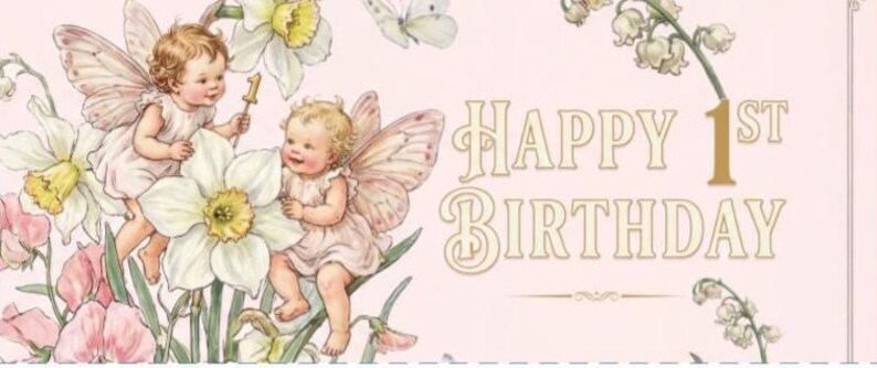 Fairy 1st Birthday Party Print Pack, Treat Bag Toppers, Wrappers, Banner (Digital Download) image 3