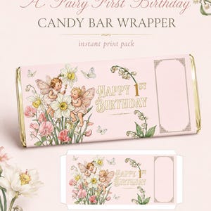 Fairy 1st Birthday Party Print Pack, Treat Bag Toppers, Wrappers, Banner (Digital Download) image 5