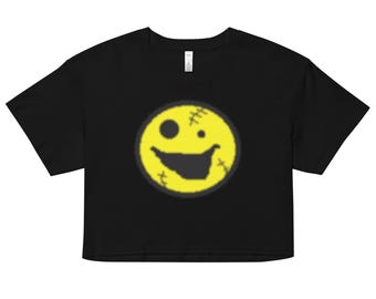 Stitches Smiley Crop Top
