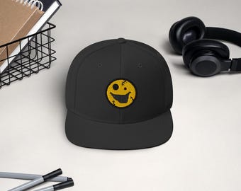 Stitches Smiley Snapback Hat
