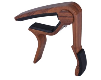 Wooden Color Guitar Capo for Acoustic Guitar, Electric Guitar, Bass, Ukulele, Mandolin (Rosewood Color)