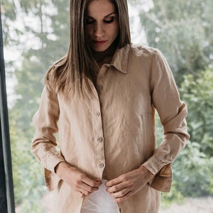 Linen shirt LETICIA .   Linen shirt  women,   tunic shirt , boho shirt , white  shirt