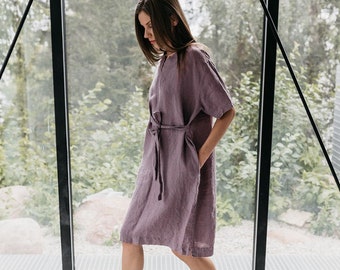 Linen dress MIAMI . Linen tunic dress. Linen dress for women. Linen knee length dress