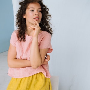 Linen tank Top ALICE /  Linen shirt  /Tunic shirt/ linen tee