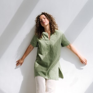 Leinen Tunika Shirt SHADE, Leinen Tunika Kleid für Frauen, Leinen Tunika Shirt Frauen, kurzes Leinenkleid, Tunika Kleid