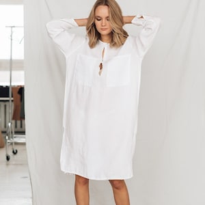 Linen shirt dress DAINA. Linen tunic dress, linen clothing for women