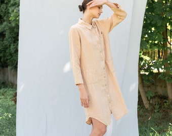 Linen shirt dress HAZEL.  Linen tunic dress