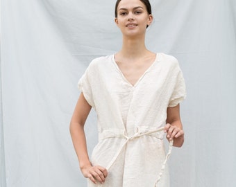 Linen dress  Jessica. Linen tunic dress. Summer linen midi dress.