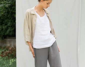 Linen pants SHADE, linen culottes, linen pants for women, linen trousers