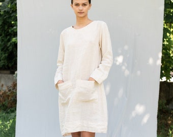 Linen dress LIKE .  Linen summer dress with pockets