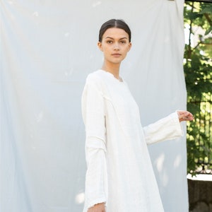 Linen dress THE CITY. Short linen dress . Linen tunic dress