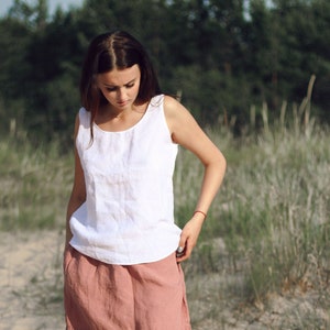 Linen tank top AMANDA ,  linen shirt for  women, plus size shirt, tunic shirt