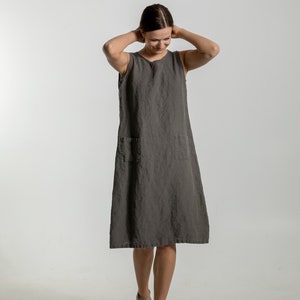 Linen dress OLIVIA .Linen tunic dress for women.Knee length dress. Short linen dress