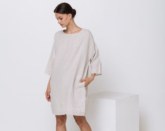 Linen dress IDA / linen summer / dress with pockets / tunic dress