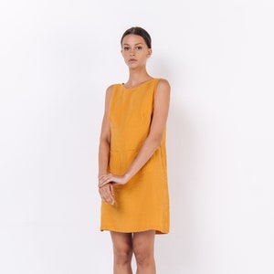 Linen shift dress AGATHA .Linen tunic dress for women. Short linen dress