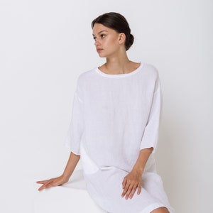 Linen dress IDA / linen summer / dress with pockets / tunic dress