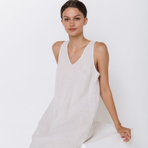 Linen slip dress de ROM . Bias cut linen dress for women. Linen tunic dress. Linen pinafore dress, linen jumper  dress