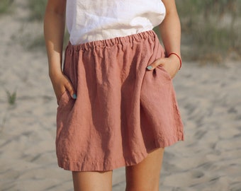 Linen skirt TYLER.Linen mini skirt, short skirt , Natural linen skirt . Linen clothing for women.