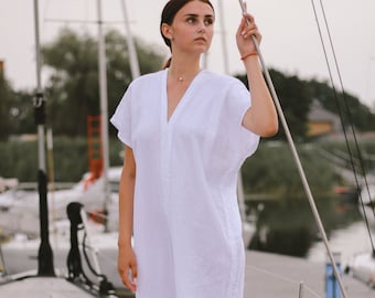 Long linen dress CIARA .  Summer linen dress. Linen tunic dress. Oversize linen dress