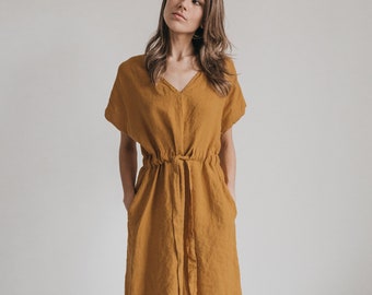 Linen dress  Jessica. Linen tunic dress. Summer linen dress. Stonewashed linen dress relaxed fit