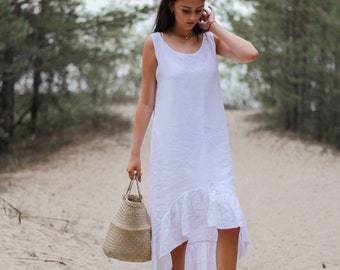 Linen dress  SUNNY. Linen dress for women. Linen tunic dress. Summer linen dress.