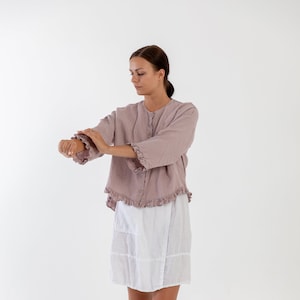 Camisa de linho NAOMI, camisa túnica, camisa de verão boho, roupas de linho para mulheres, vestido de verão de linho