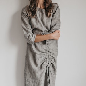 Linen shirt dress CELINA. Linen tunic dress, linen clothing for women image 1