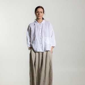 Linen skirt ISABEL . Natural linen skirt . Linen clothing for women. Midi linen skirt image 9