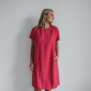Linen dress GITA.   Linen tunic dress, knee length dress