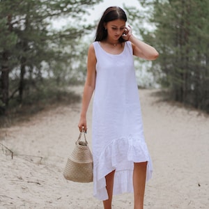 Linen dress  SUNNY. Linen dress for women. Linen tunic dress. Summer linen dress.