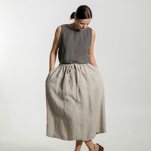 Linen skirt ISABEL . Natural linen skirt . Linen clothing for women. Midi linen skirt image 6