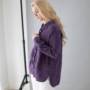 Linen shirt  CARLA . Linen shirt  , linen blouse, classic white  linen shirt