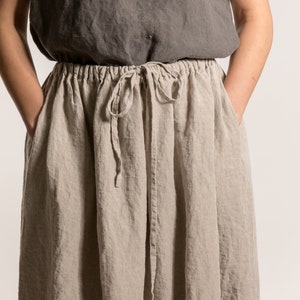 Linen skirt ISABEL . Natural linen skirt . Linen clothing for women. Midi linen skirt image 5