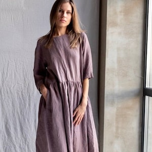 Vestido de linho RITA, Vestido longo de linho, Vestido longo de verão de linho