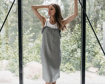 Linen dress RIO, Linen slip dress, Linen tunic dress. Summer linen dress. Linen nightgown, linen clothing for women