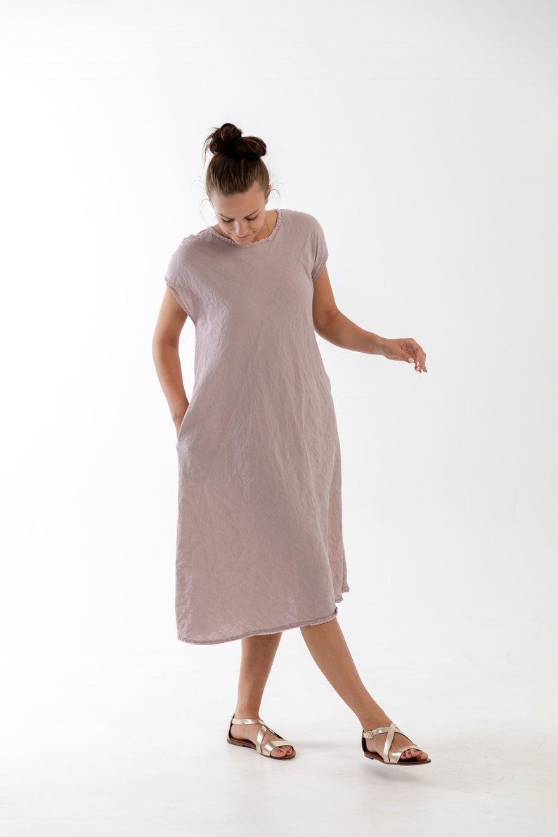 Linen Dress ANNA . Linen Tunic Dress Linen Clothing for | Etsy
