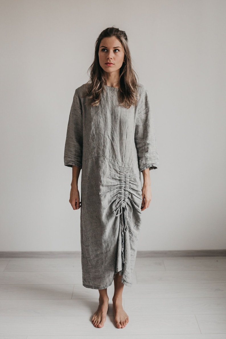 Linen shirt dress CELINA. Linen tunic dress, linen clothing for women image 5