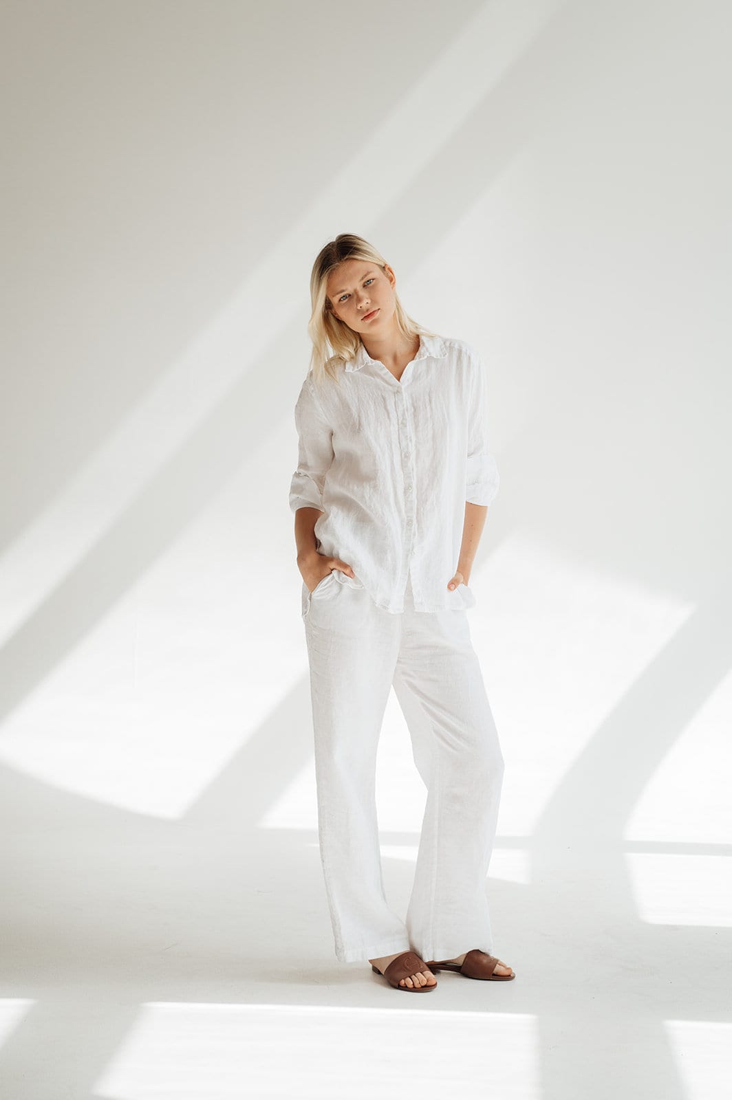 Linen Shirt and Linen Pants CARLA , Linen Set . Linen Shirt and