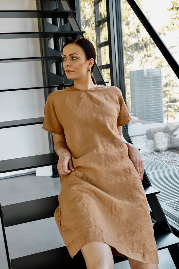 black dress sheer long sleeves Satin Sleeve Panel Faux Fur Drop Waist Raw hems throughout add Gold Coast Long Sleeve Fabric:100% Linen Occasion_Evening