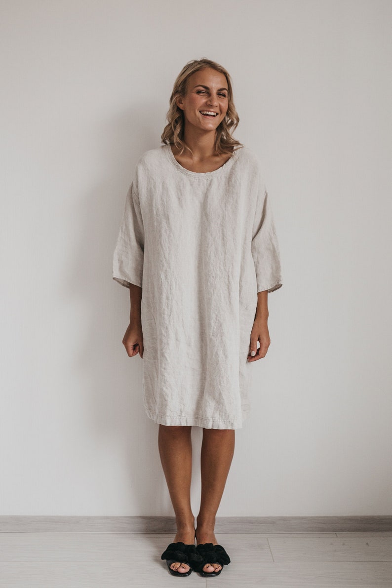 Linen dress IDA / linen summer / dress with pockets / tunic dress image 6