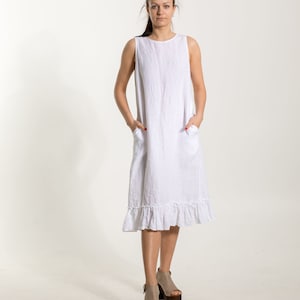 Linen Dress LAUREN . Linen Tunic Dress. White Summer Linen - Etsy