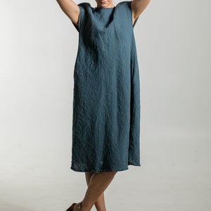 Linen Dress ANNA. Summer Linen Dress. Linen Tunic Dress Linen - Etsy