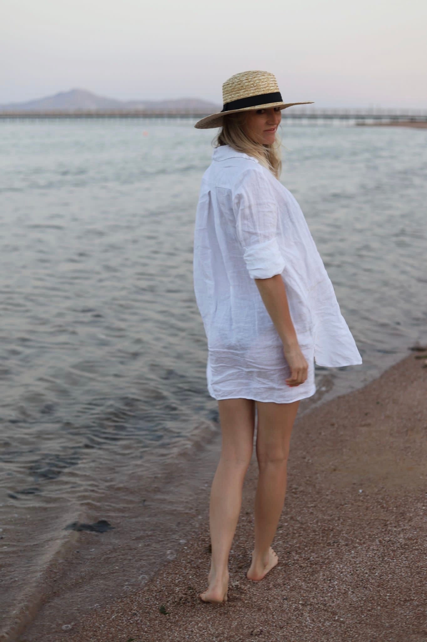Linen Shirt CARLA Long . Linen Shirt Dress , Linen Blouse, Classic