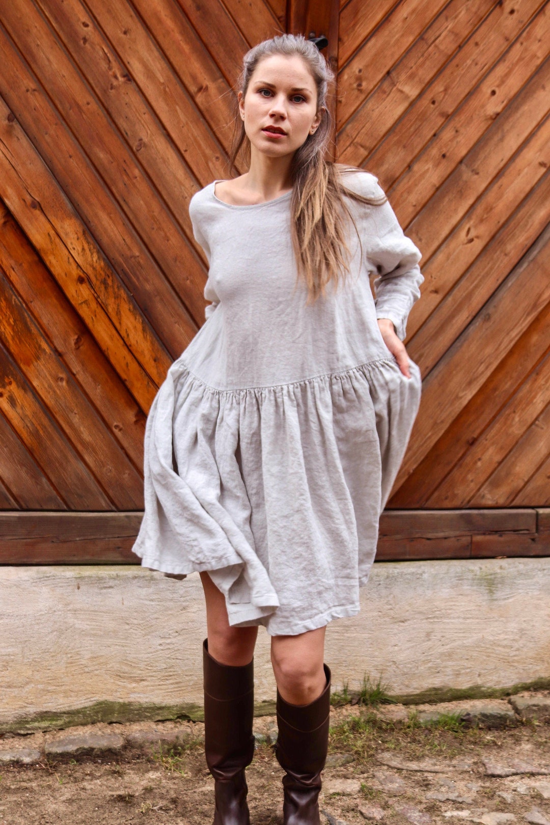 Robe en lin REMI, robe courte en lin, vêtements en lin pour femme